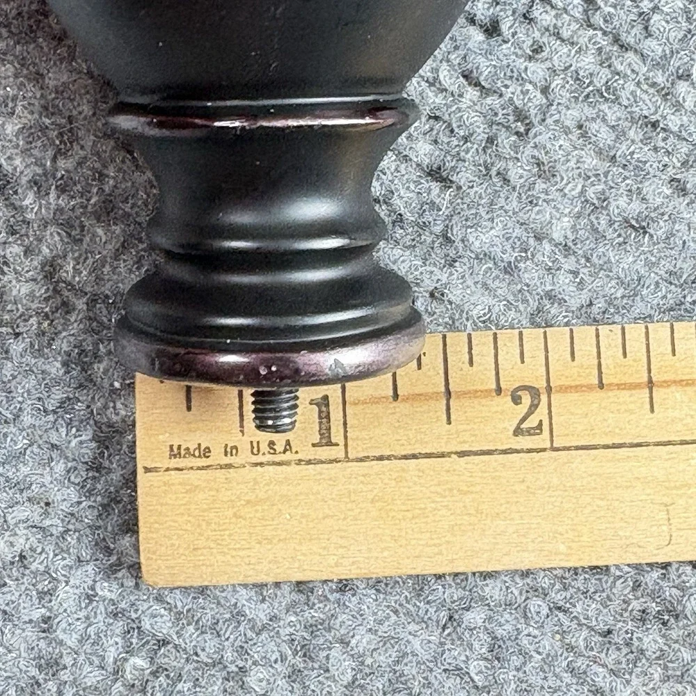 Vintage Black Curtain Rod Finials Purple Details Set of 4 Urn Shape 4